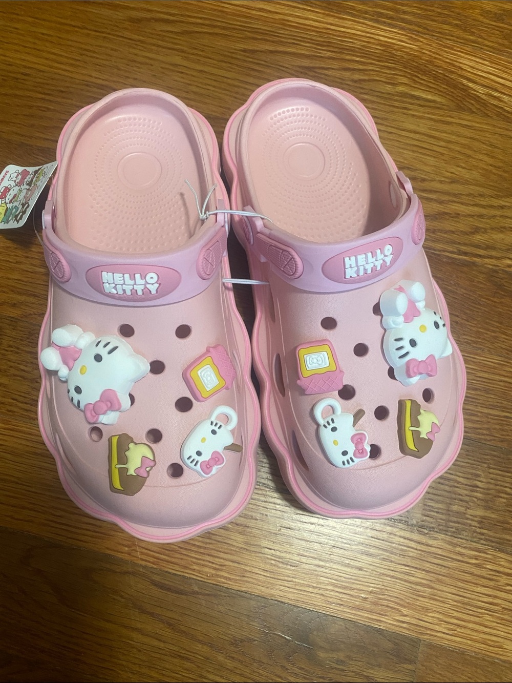 Hello Kitty women’s Light Pink Clog Sandals with Charms